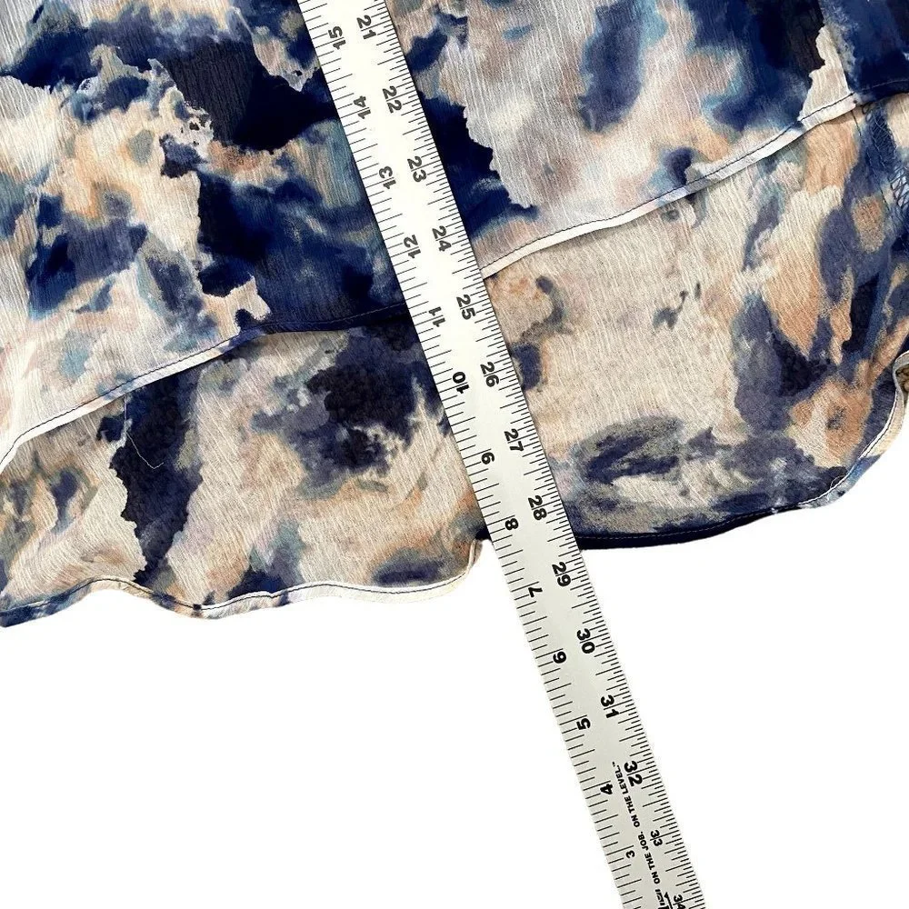 SOLD! Jennifer Lopez | Tie Dye Inspired Bell Long Sleeves Top | Blue | Med - Picture 10 of 11